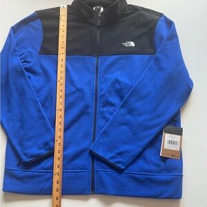 NWT The North Face Men's Blue and Black Polar Fleece Zip Up Size XL (A)